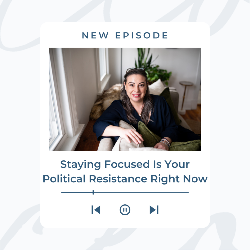 Racheal Cook of The CEO Collective podcast discussing how to stay focused in your business during uncertainty